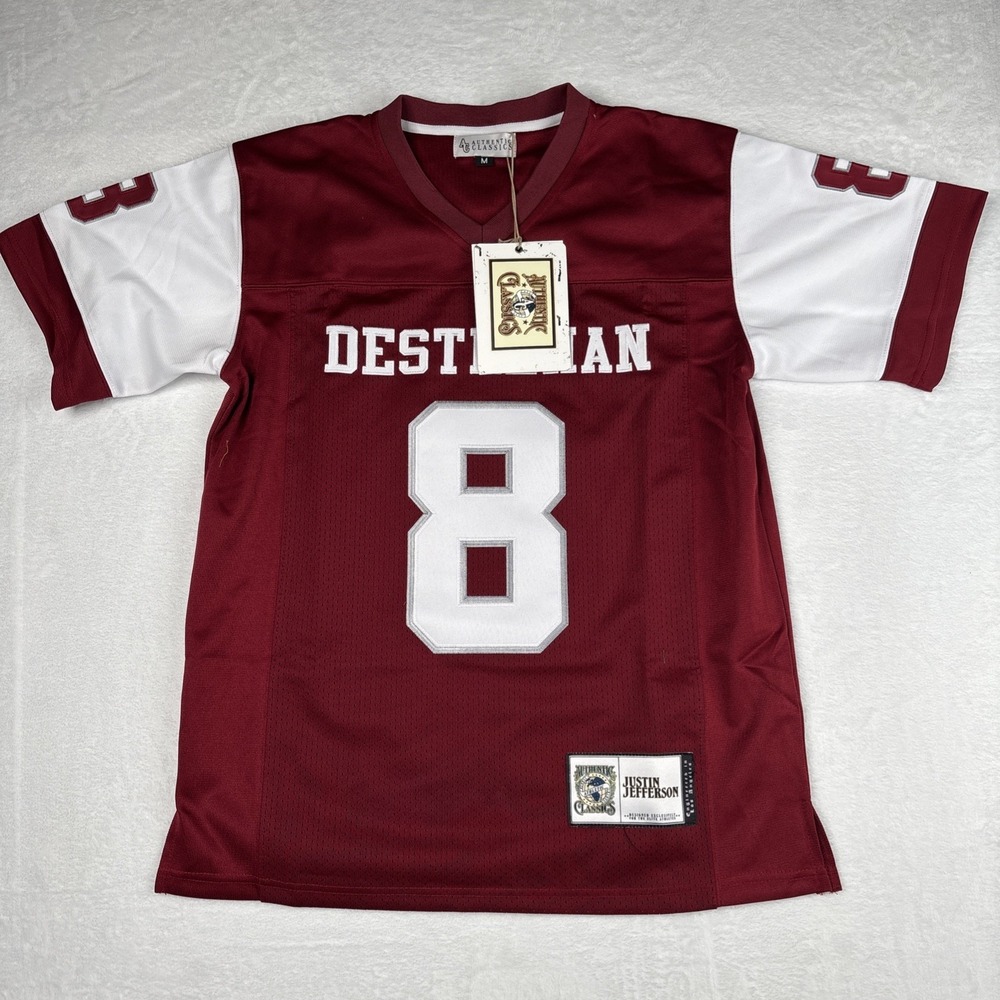 Justin Jefferson #8 Headgear Classics Destrehan High School Jersey Size Medium